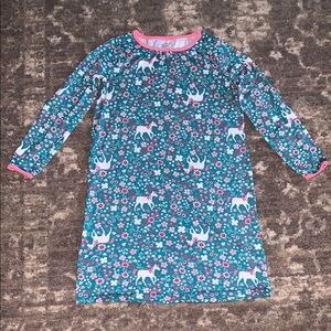 Floral Unicorn Kids Pajamas - Blue and Pink